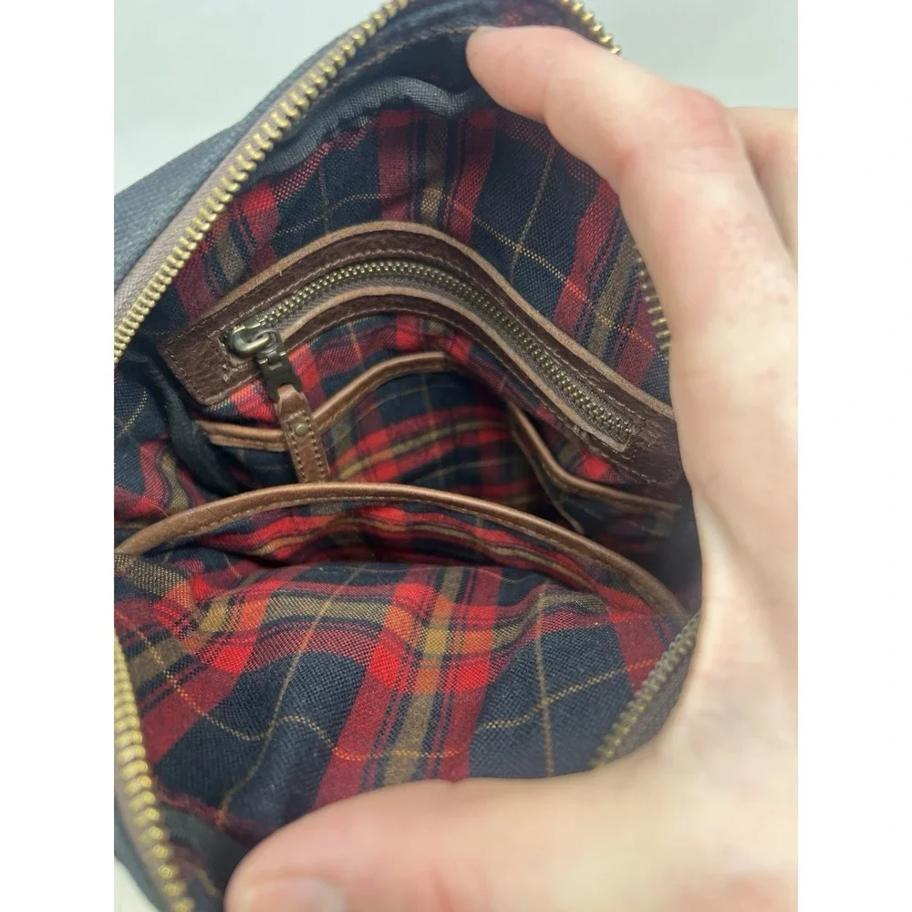 WILL LEATHER GOODS Black‎ Canvas And Leather Small Messenger Crossbody Bag